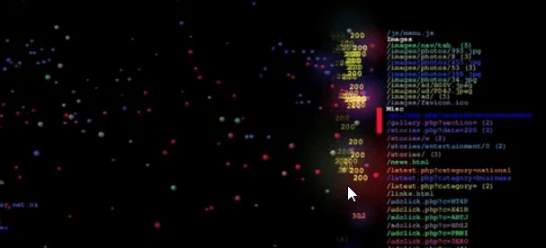 Screenshot Logstalgia in Aktion