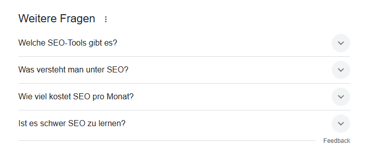 People Also Ask Box in der SERP
