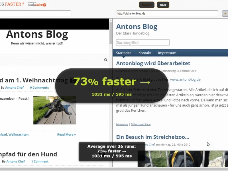Serendipity (s9y) vs. WordPress | Ladezeiten