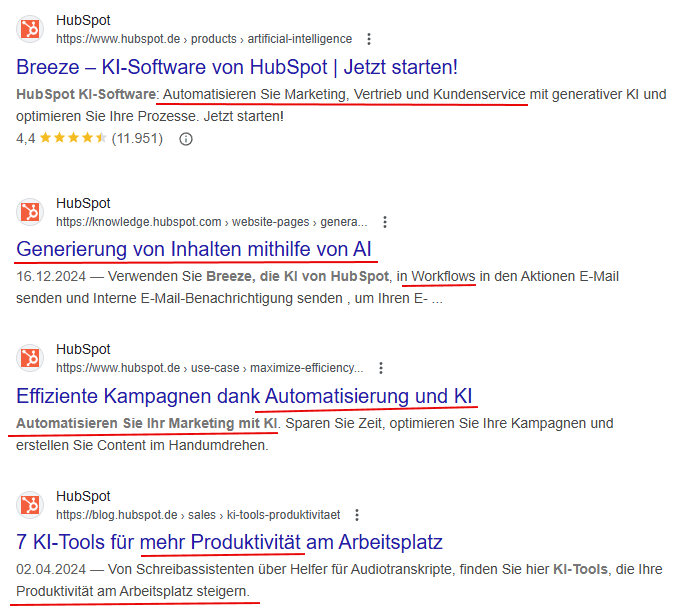 Google SERPs zum Suchbegriff